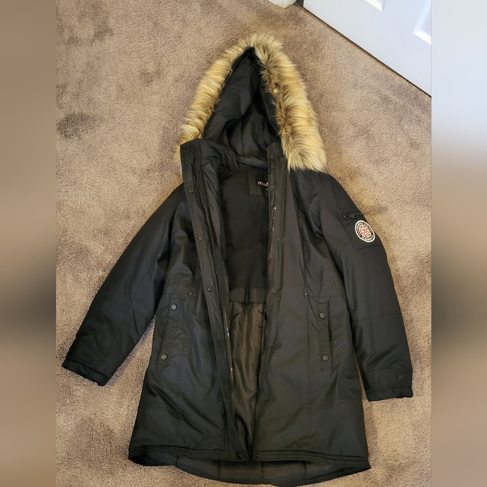 Madden Girls Black Winter Coat - Size 16